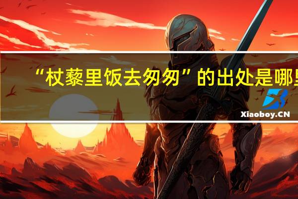 “杖藜里饭去匆匆”的出处是哪里