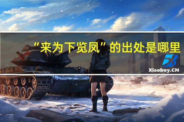 “来为下览凤”的出处是哪里