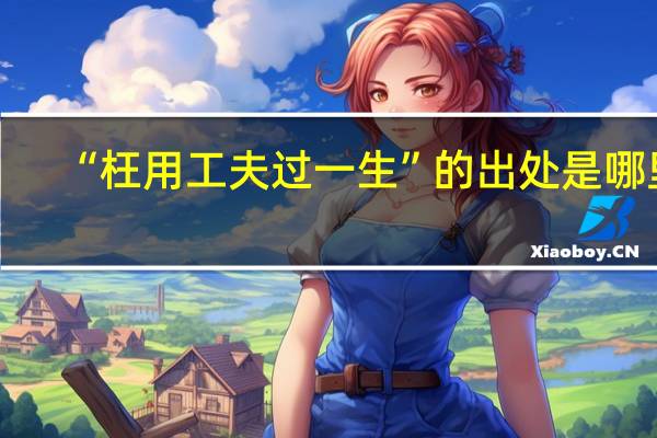 “枉用工夫过一生”的出处是哪里
