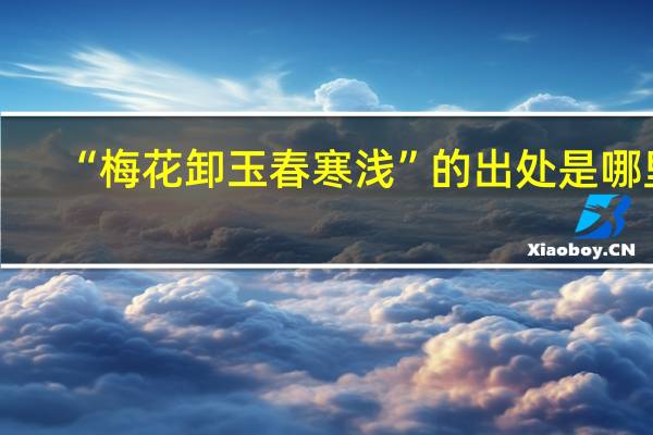 “梅花卸玉春寒浅”的出处是哪里