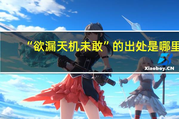 “欲漏天机未敢”的出处是哪里