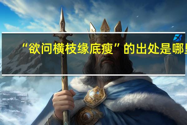 “欲问横枝缘底瘦”的出处是哪里