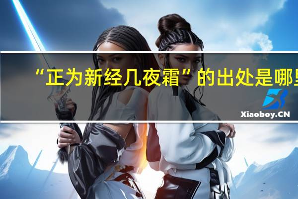 “正为新经几夜霜”的出处是哪里
