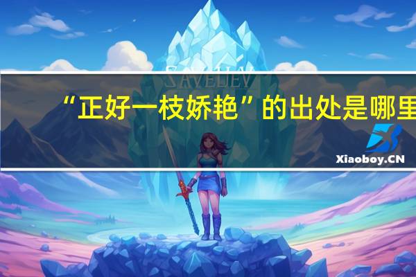 “正好一枝娇艳”的出处是哪里