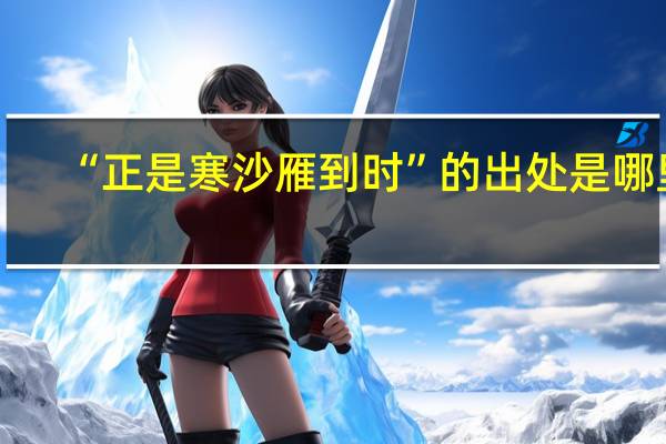 “正是寒沙雁到时”的出处是哪里