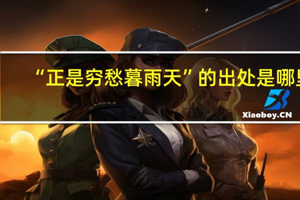 “正是穷愁暮雨天”的出处是哪里