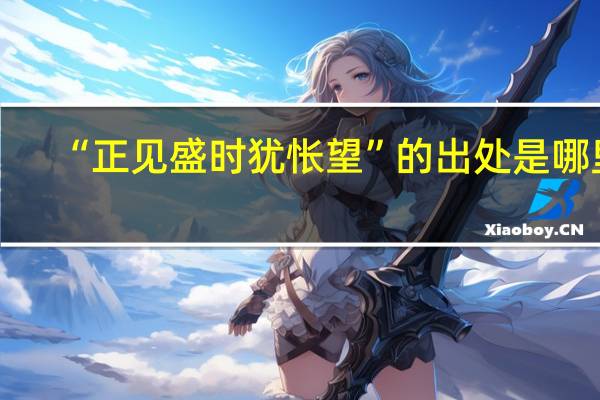 “正见盛时犹怅望”的出处是哪里