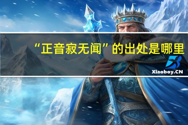 “正音寂无闻”的出处是哪里