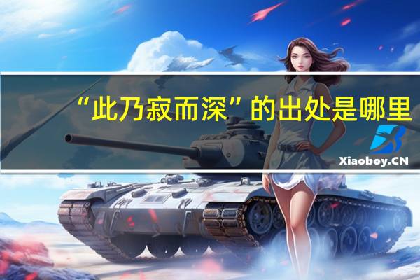 “此乃寂而深”的出处是哪里