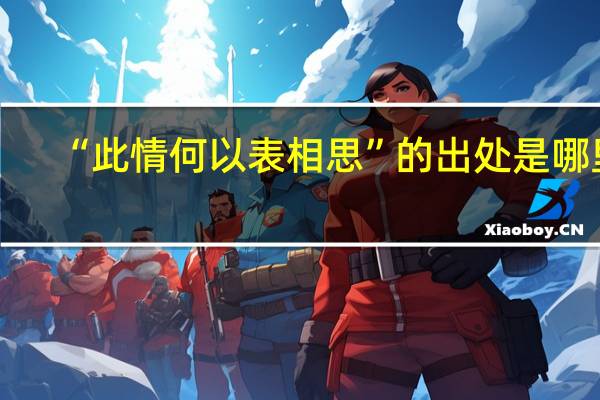 “此情何以表相思”的出处是哪里