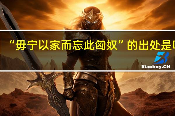 “毋宁以家而忘此匈奴”的出处是哪里