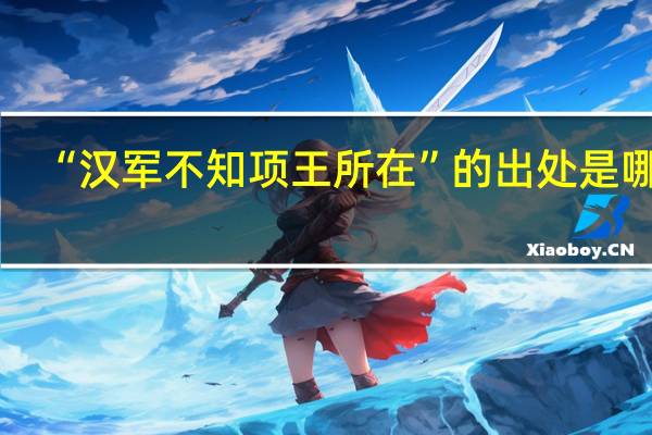 “汉军不知项王所在”的出处是哪里