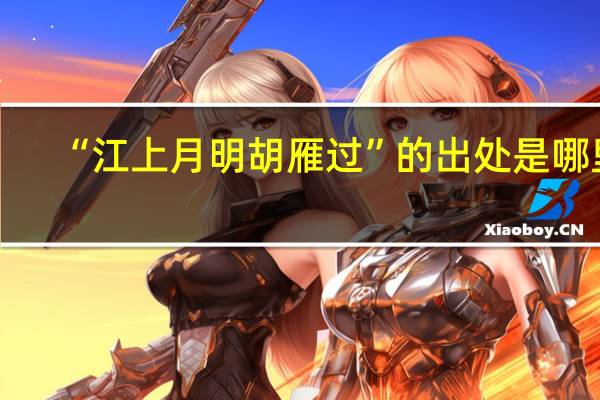 “江上月明胡雁过”的出处是哪里