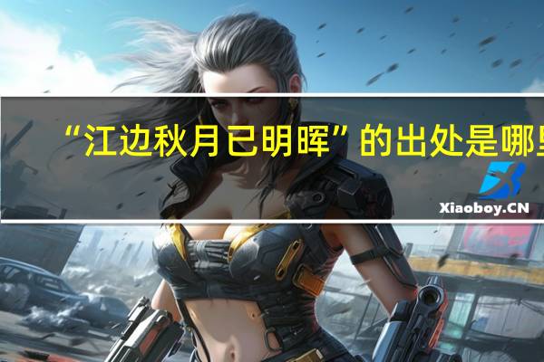 “江边秋月已明晖”的出处是哪里