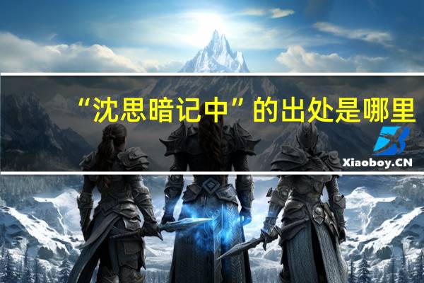 “沈思暗记中”的出处是哪里