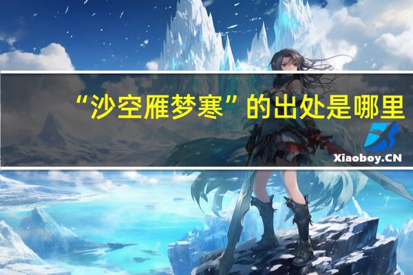 “沙空雁梦寒”的出处是哪里