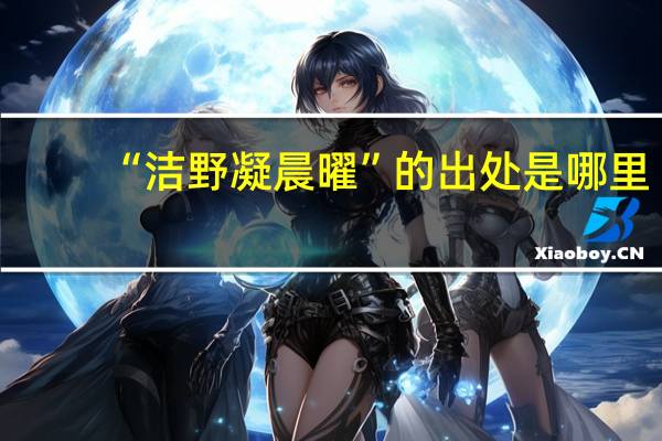“洁野凝晨曜”的出处是哪里