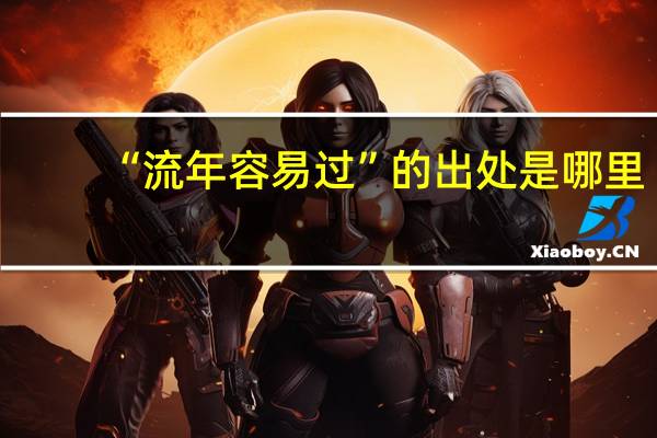 “流年容易过”的出处是哪里