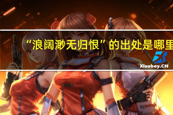 “浪阔渺无归恨”的出处是哪里