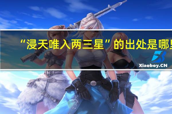 “浸天唯入两三星”的出处是哪里