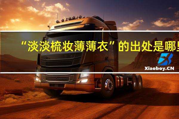 “淡淡梳妆薄薄衣”的出处是哪里