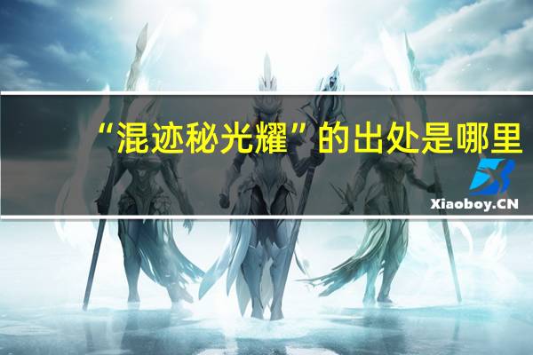 “混迹秘光耀”的出处是哪里