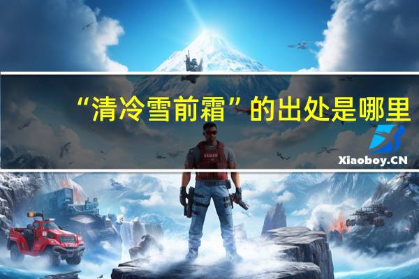 “清冷雪前霜”的出处是哪里
