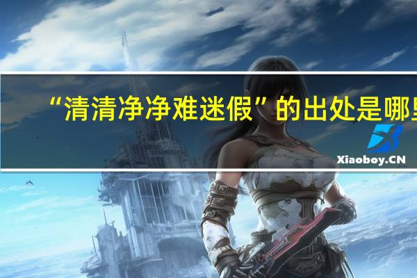 “清清净净难迷假”的出处是哪里