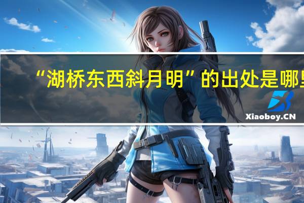“湖桥东西斜月明”的出处是哪里