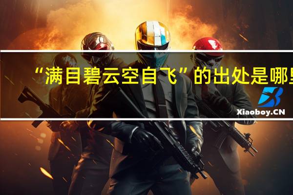 “满目碧云空自飞”的出处是哪里