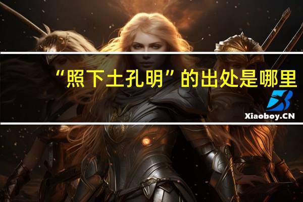 “照下土孔明”的出处是哪里