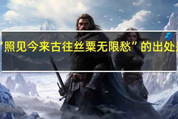 “照见今来古往丝粟无限愁”的出处是哪里