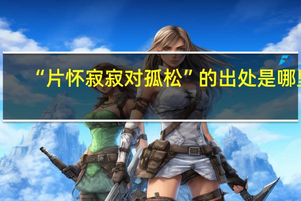“片怀寂寂对孤松”的出处是哪里