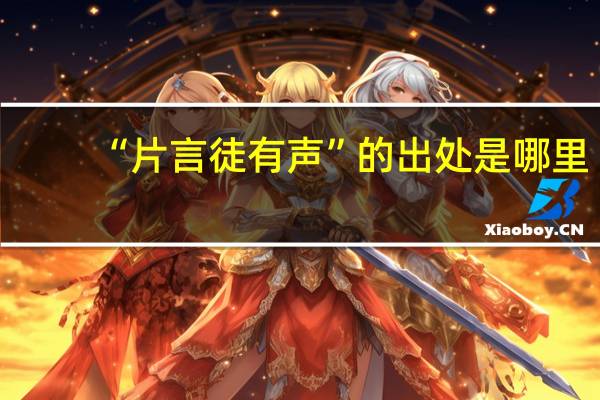 “片言徒有声”的出处是哪里