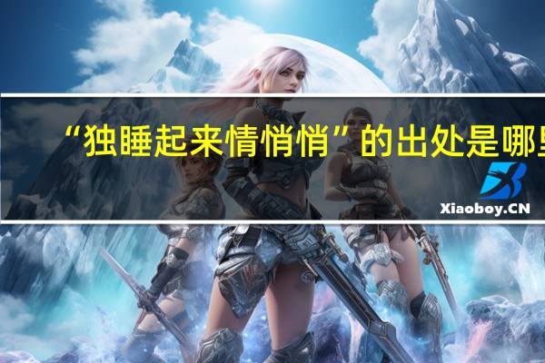 “独睡起来情悄悄”的出处是哪里