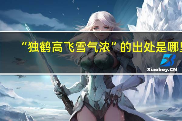 “独鹤高飞雪气浓”的出处是哪里