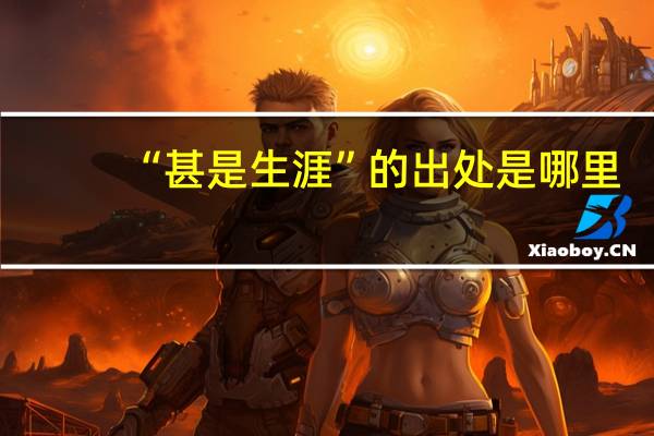 “甚是生涯”的出处是哪里