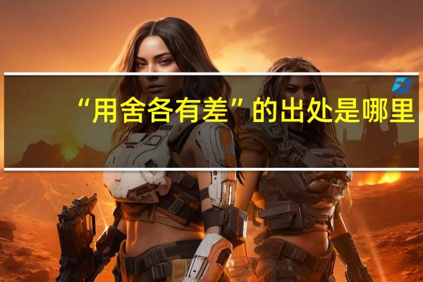 “用舍各有差”的出处是哪里