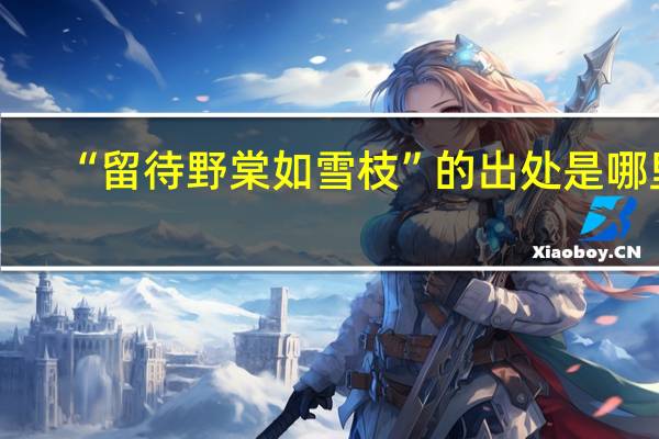 “留待野棠如雪枝”的出处是哪里