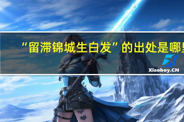 “留滞锦城生白发”的出处是哪里