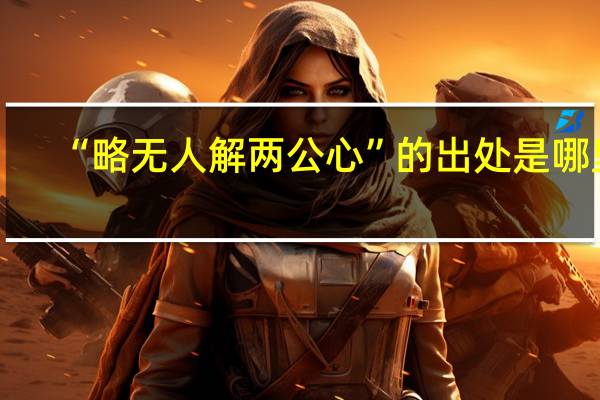 “略无人解两公心”的出处是哪里