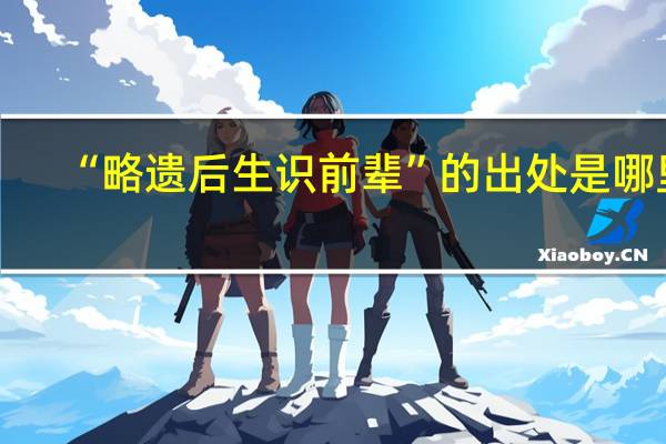 “略遗后生识前辈”的出处是哪里