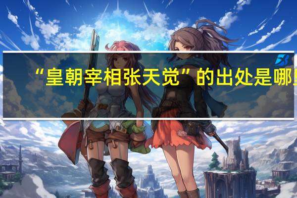 “皇朝宰相张天觉”的出处是哪里