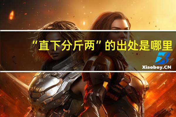“直下分斤两”的出处是哪里