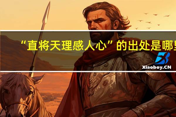 “直将天理感人心”的出处是哪里