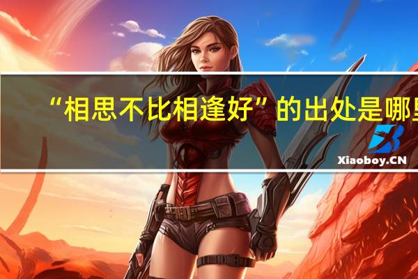 “相思不比相逢好”的出处是哪里