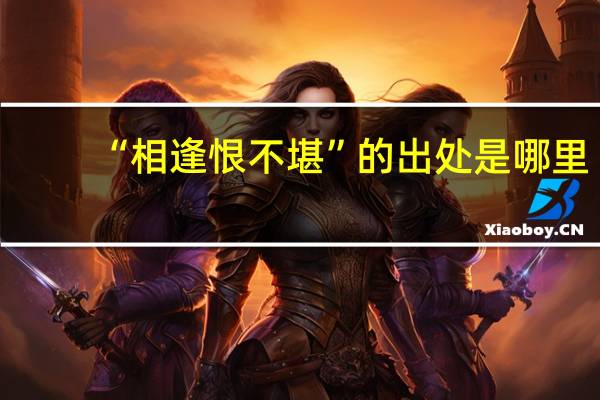 “相逢恨不堪”的出处是哪里
