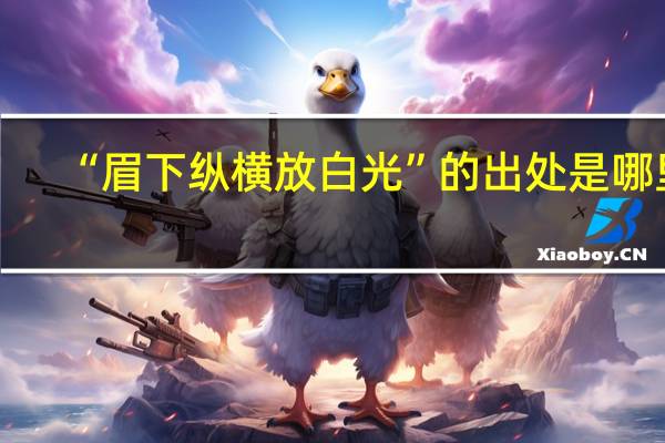 “眉下纵横放白光”的出处是哪里