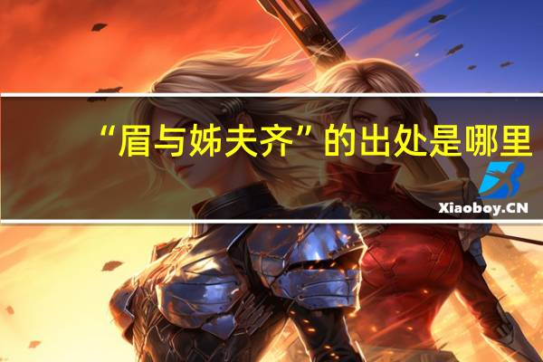 “眉与姊夫齐”的出处是哪里