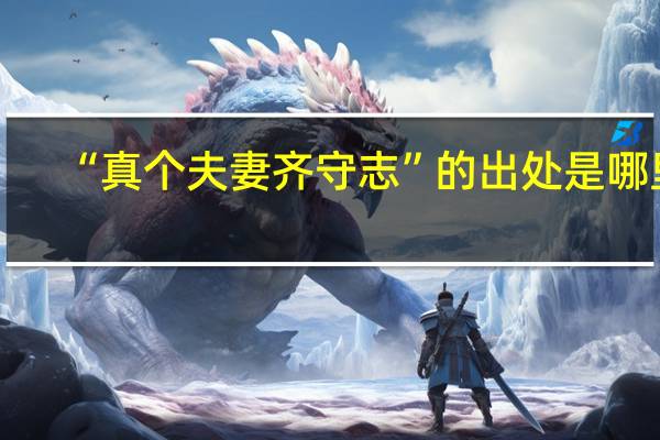 “真个夫妻齐守志”的出处是哪里
